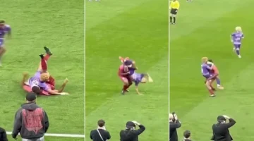 حركة مصارعة مفاجئة.. لقطات طريفة تشعل الأجواء في مباراة إحياء الأمل بقطر